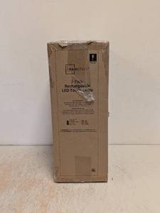 lot 95 image: NEW MAINSTAYS 2-PACK RECHARGEABLE LED LAMPS BLACK