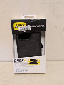lot 168 image: NEW OTTER BOX DEFENDER PRO IPHONE 15 PRO CASE BLACK