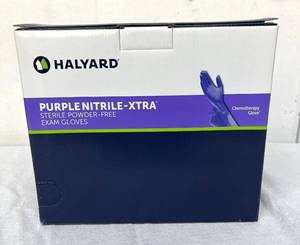 lot 30 image: MSRP $100  1 Box (50 pairs gloves)&nbspHALYARD Purple Nitrile-xtra Biotechnology Gloves&nbspXL,&nbspThick 9.5 Mil Textured Fingertips,&nbspTested against 57 chemicals,&nbspfentanyl&nbsp&amp chemotherapy drugs, Very High Level Protection&nbsp