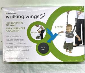 lot 32 image: UpSpring Baby Walking Wings Toddler Walking Harness  Gray, Confidence-Building Walking Aid, Reduces Falls Without Arm Pulling, Supports Parents Backs, Pediatrician Recommended, 6 Months