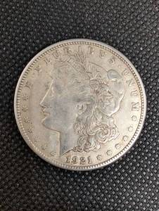 lot 44 image: Morgan Silver Dollar 1921 - United States One Dollar Coin, 38.1mm, 90% Silver
