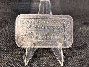 lot 57 image: South East Refining 1 Troy Oz .999 Fine Silver Bar - Panama City, FL