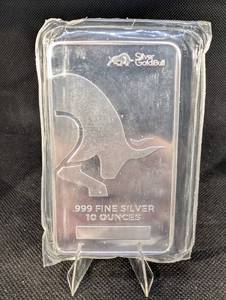 Silver Gold Bull Buffalo 10 oz .999 Fine Silver Bar