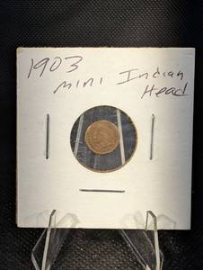 lot 66 image: 1903 Mini Indian Head Cent - Miniature Coin Card Mount