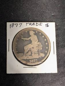 lot 103 image: 1877 United States Trade Dollar - Seated Liberty, 0.900 Fine Silver, 420 Grains