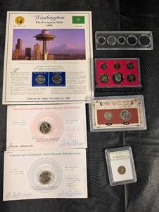 lot 112 image: United States Proof Set (6-Coin) with Early Lincoln Cent 1920s & First-Year Issue Cards