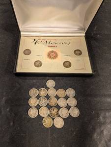 lot 120 image: Mercury Dimes - Decades of Silver Dimes Coin Set (1910s-1940s)
