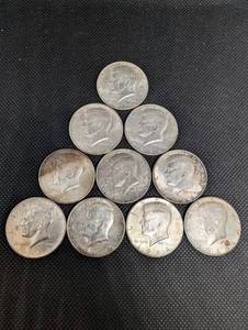 lot 139 image: 1964 Kennedy Half Dollars - 90% Silver - Ten Coins