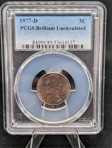 lot 154 image: PCGS 1977-D Lincoln Cent - Brilliant Uncirculated (BU)