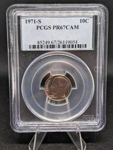 lot 159 image: Roosevelt Dime 1971-S PCGS PR67CAM 10C
