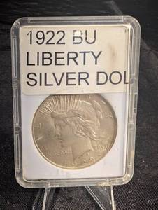 lot 183 image: 1922 Peace Dollar BU - 90% Silver One Dollar