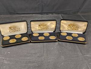 lot 203 image: Grand Casino Coin Collection - 12-Coin Set in Presentation Boxes