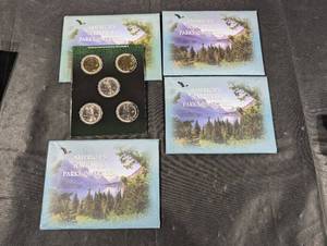 lot 209 image: Americas National Parks Quarters - 5-Coin Display Set (4 Sets)