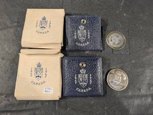 lot 211 image: Silver Canada Confederation Centennial Coins 1867-1967 Set with Leatherette Cases