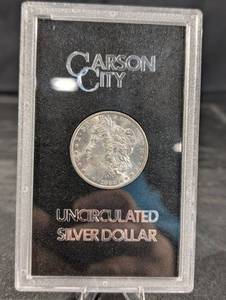 lot 214 image: Carson City Morgan Silver Dollar - Uncirculated CC Mint, 90% Silver