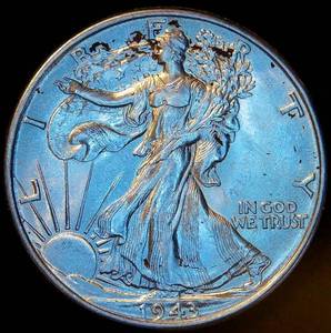 lot 43 image: Uncirculated 1943 Walking Liberty Half Dollar