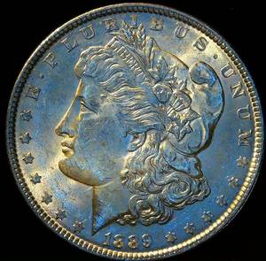lot 16 image: AU 1889-P Morgan Silver Dollar, Original Surfaces