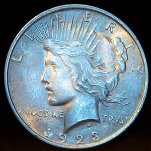 lot 18 image: XFAU 1923 Peace Silver Dollar, Original Surfaces