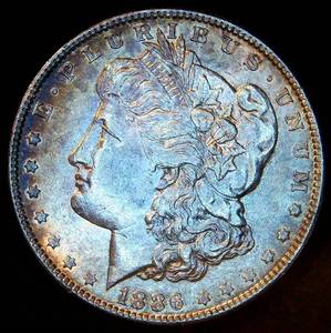 lot 24 image: AU 1886-P Morgan Silver Dollar Toner