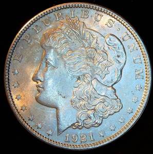 lot 25 image: AUAU 1921-P Morgan Silver Dollar, Original Surfaces wGood Luster