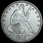XF/XF+ 1846-P Seated Liberty Half Dollar, Med Date, Good Luster, Original Surfaces