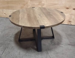 lot 5 image: Urban Industrial Faux Wrap Round Coffee Table