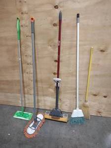 lot 23 image: Assorted Brooms and Mops