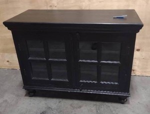 lot 76 image: 2 Door Black Media Cabinet