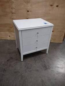 lot 90 image: White 3 Drawer Night Stand