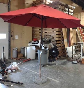 lot 134 image: Patio Umbrella with Stand