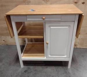 lot 183 image: Double Drop Leaf Kitchen Island with Cabinet