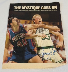 lot 10 image: Larry Bird Signed Magazine Page - Boston Celtics Basketball, No COA