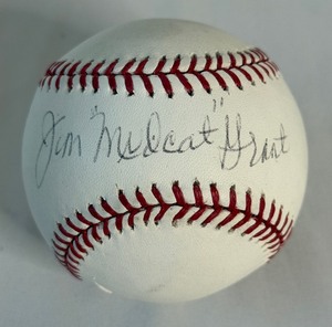 lot 37 image: Jim Mudcat Grant Signed Rawlings OMLB Selig Baseball - Minnesota Twins