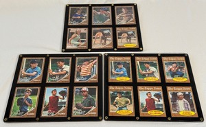 lot 46 image: (3) Sandlot Baseball Card Plaques, 18 Total Cards
