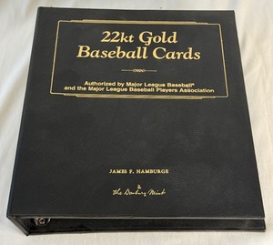lot 70 image: 22kt Gold Baseball Cards Binder Set MLB by Danbury Mint - appears complete