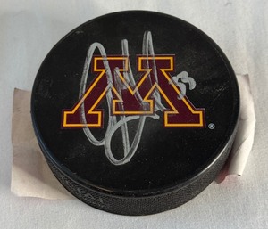 lot 73 image: Alex Goligoski Autographed University of Minnesota Hockey Puck
