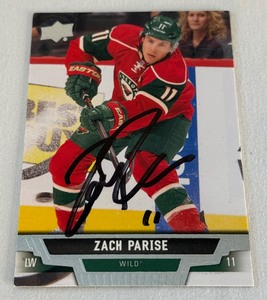 lot 33 image: Zach Parise Autographed Minnesota Wild Hockey Card