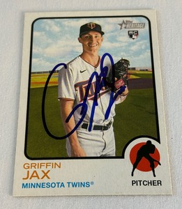 lot 79 image: Griffin Jax Autographed Rookie Minnesota Twins Baseball Card