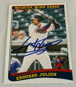 lot 80 image: Edouard Julien Autographed Minor League Minnesota Twins Baseball Card