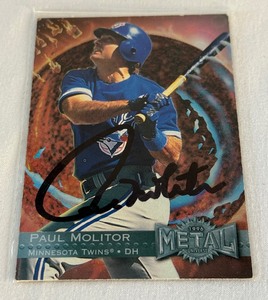 lot 83 image: Paul Molitor Autographed 1996 Fleer Metal Universe Baseball Card