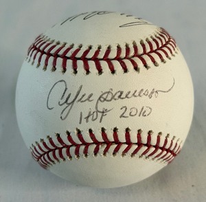 lot 93 image: Andre Dawson and Bill Madlock Autographed Rawlings OMBL Manfred Jr. Baseball With JSA COA