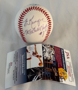 lot 98 image: Ed Kranenpool Autographed and Inscribed 1969 World Champs Baseball With JSA COA