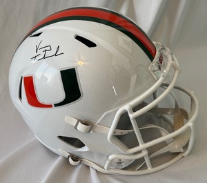 lot 16 image: Vinny Testeverde Signed Full Size Miami Hurricanes Football Helmet with Schwartz COA