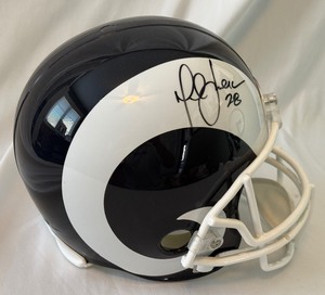 lot 8 image: Marshall Faulk Signed Full Size Football Helmet With JSA COA -
