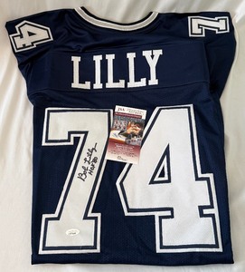 lot 19 image: Bob Lilly Signed Jersey With JSA COA Inscribed HOF 80 Dallas Cowboys Football
