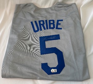 lot 111 image: Juan Uribe Signed Baseball Jersey With Beckett COA
