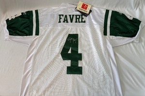 lot 4 image: Brett Favre Signed Football Jersey - New With Tags Size 50 NFL Reebok On Field New York Jets