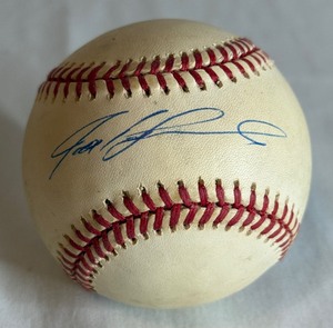 lot 14A image: Ivan Pudge Rodriguez Signed Baseball Rawlings OALB Budig Ball