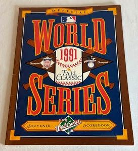 lot 130 image: 1991 World Series Official program and Scorebook - Minnesota Twins