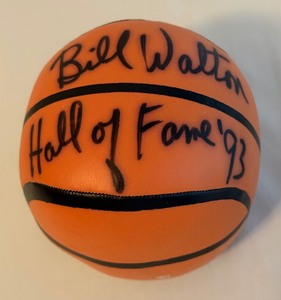 lot 140 image: Bill Walton Signed and Inscribed Hall of Fame 93 Mini Foam Basketball